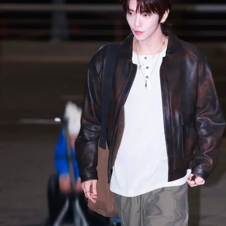 [BUNJANG] OS Recto Oversized Shearling Leather Jacket / [OS] 렉토 오버사이즈 시어링 레더 가죽 무스탕 점퍼 자켓 A2