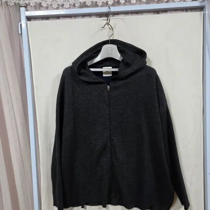 [BUNJANG] Cashmere Wool Hooded Knit Zip-up / 구호캐시미어.울 후드니트집업(free)