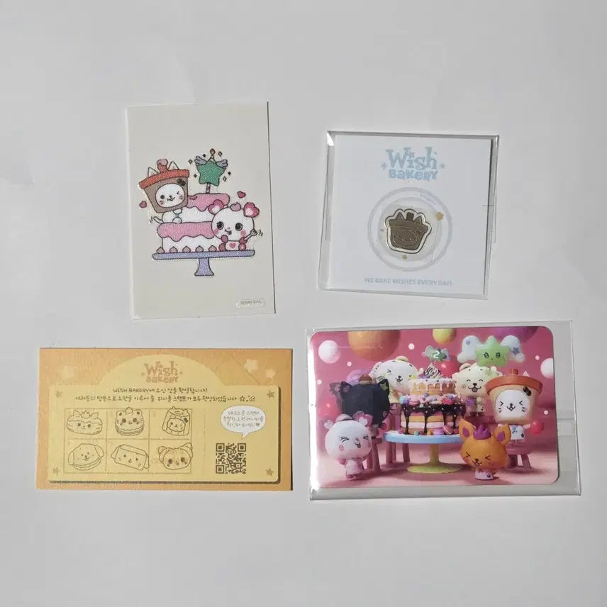 [BUNJANG] Wish Bakery Popup Bundle Set - Lenticular Card, Metal Sticker, Ddibu-seal / 일괄)위시 베이커리 팝업 특전 메탈스티커, 띠부 버블냥 팡이 렌티큘러