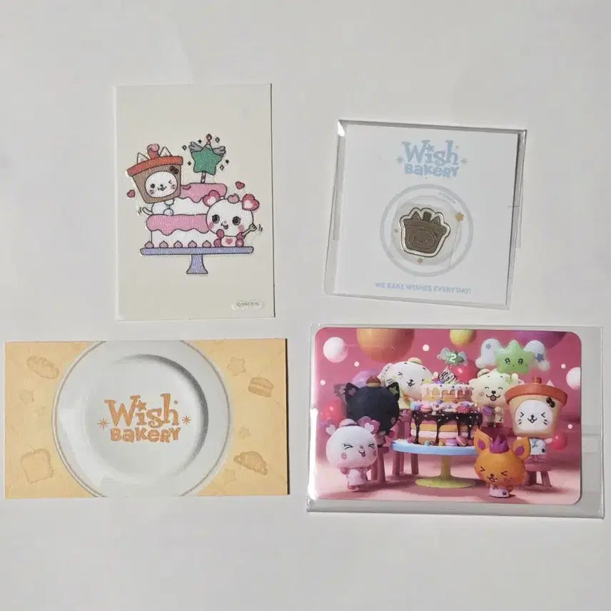 [BUNJANG] Wish Bakery Popup Bundle Set - Lenticular Card, Metal Sticker, Ddibu-seal / 일괄)위시 베이커리 팝업 특전 메탈스티커, 띠부 버블냥 팡이 렌티큘러