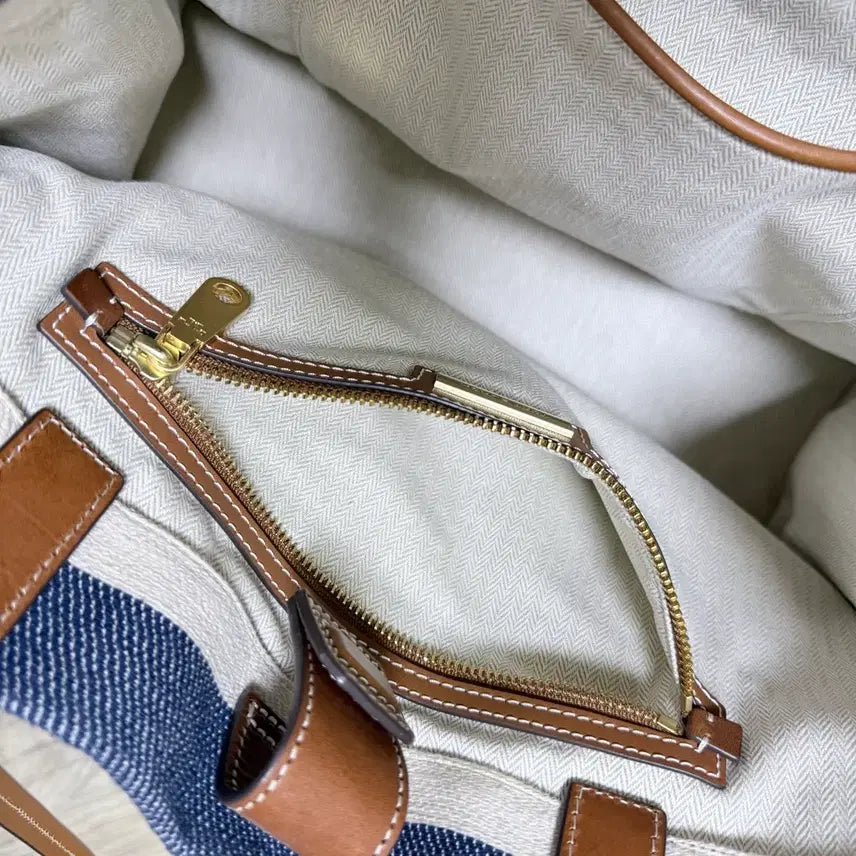 [BUNJANG] Tory Burch Ella Stripe Large Tote Bag / 토리버치 엘라 스트라이프 라지 토트백(미국에서 구매)