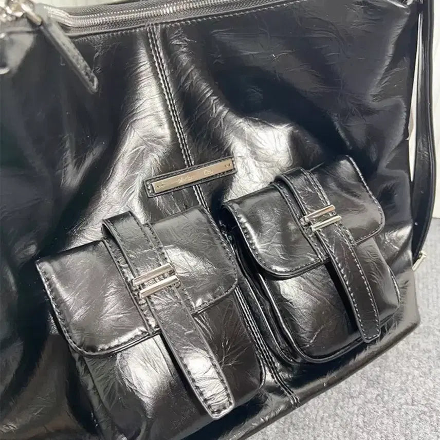 [BUNJANG] Matinkim Buckle Backpack / 블랙 버클 백팩 가방 마뗑킴