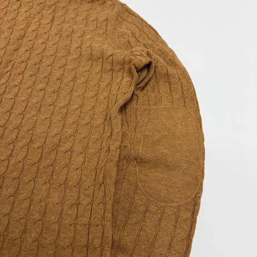 [BUNJANG] Tommy Hilfiger Brown Cable Knit Turtleneck Sweater / 타미힐피거 브라운 꽈배기 폴라 니트