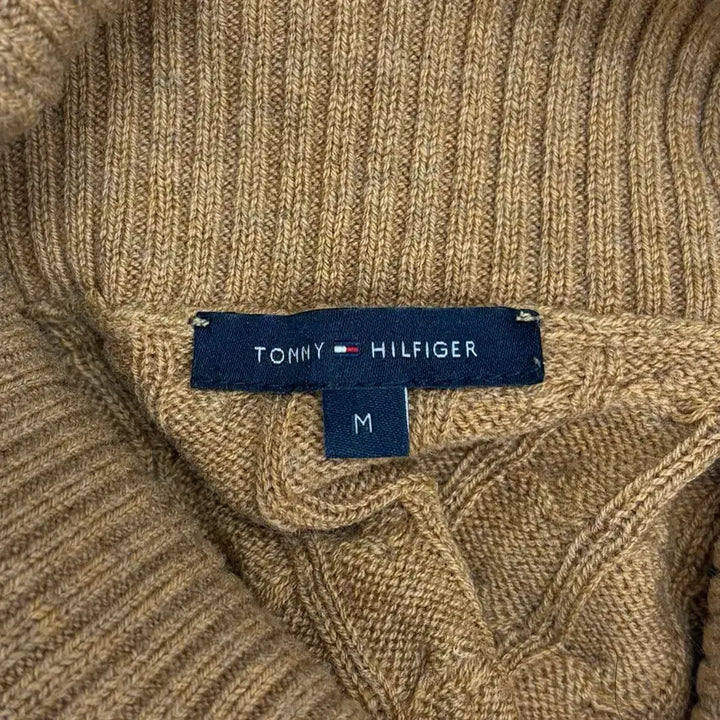 [BUNJANG] Tommy Hilfiger Brown Cable Knit Turtleneck Sweater / 타미힐피거 브라운 꽈배기 폴라 니트
