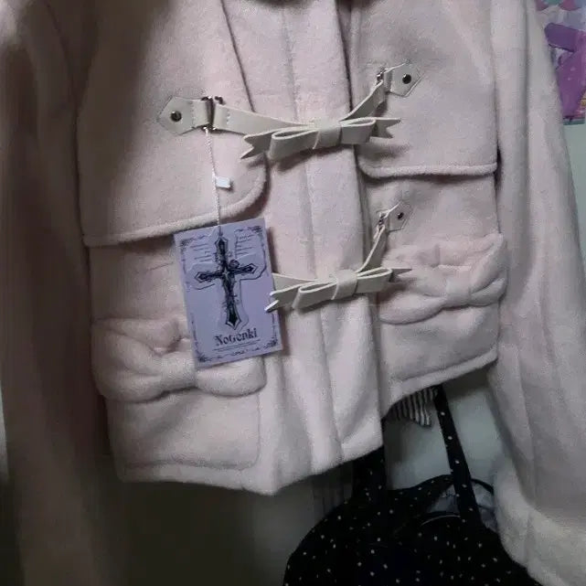 [BUNJANG] Nogenki Short Coat Pink L / 현물) 노겐키 숏코트 핑크 L 지뢰계 양산형 달천깔 레이스