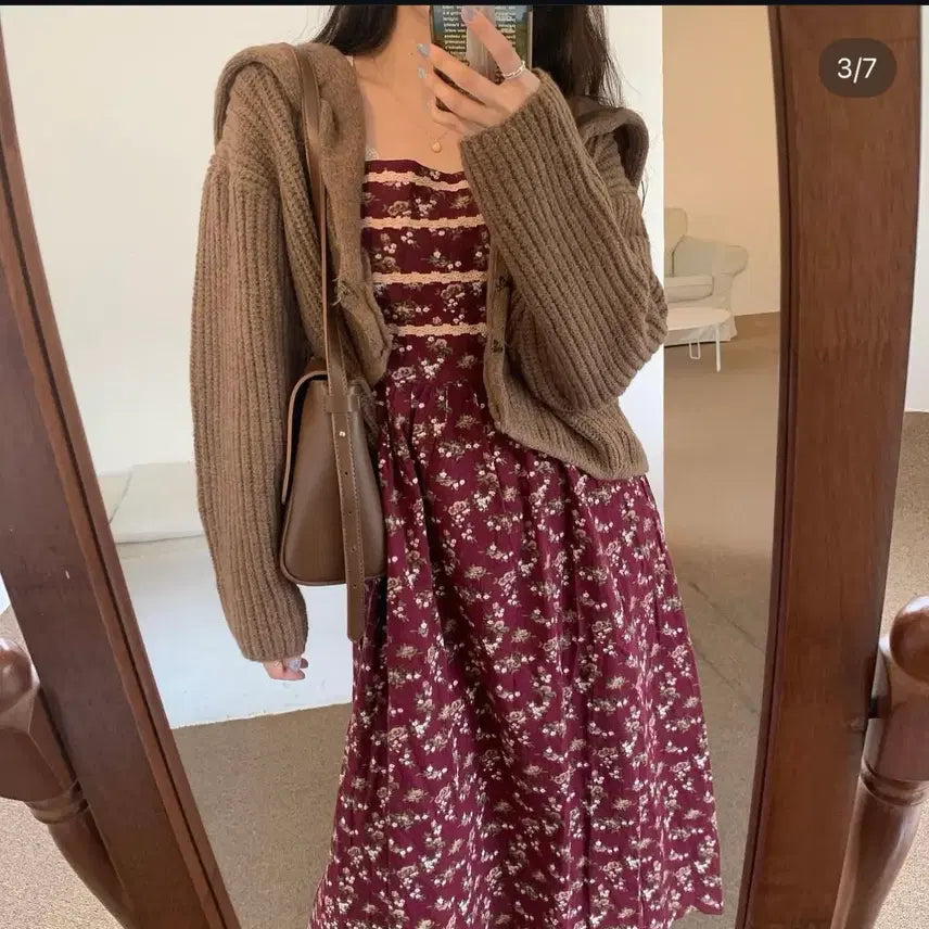 [BUNJANG] Oini Hippie Long Dress Wine / 오이니 히피 롱원피스 와인