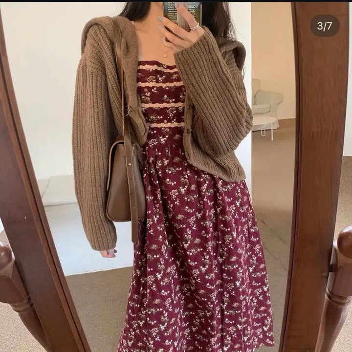 [BUNJANG] Oini Hippie Long Dress Wine / 오이니 히피 롱원피스 와인
