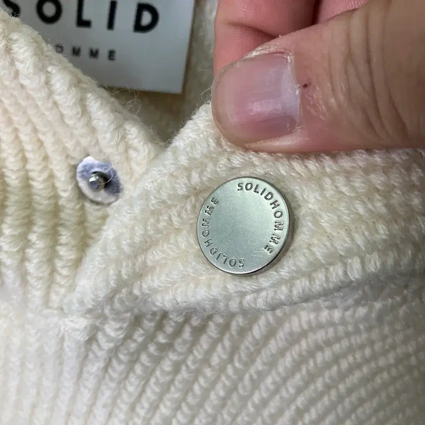 [SOLD OUT] 솔리드옴므 아이보리 니트 오버핏 후드