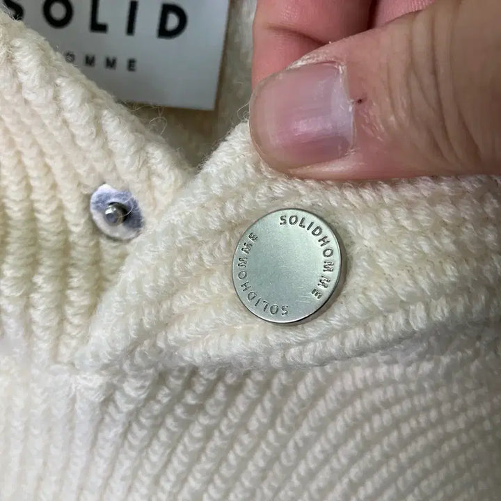 [SOLD OUT] 솔리드옴므 아이보리 니트 오버핏 후드