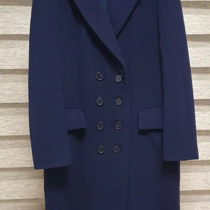 [BUNJANG] Maje Double Long Coat (Navy) / 마쥬 더블 코트 (네이비)