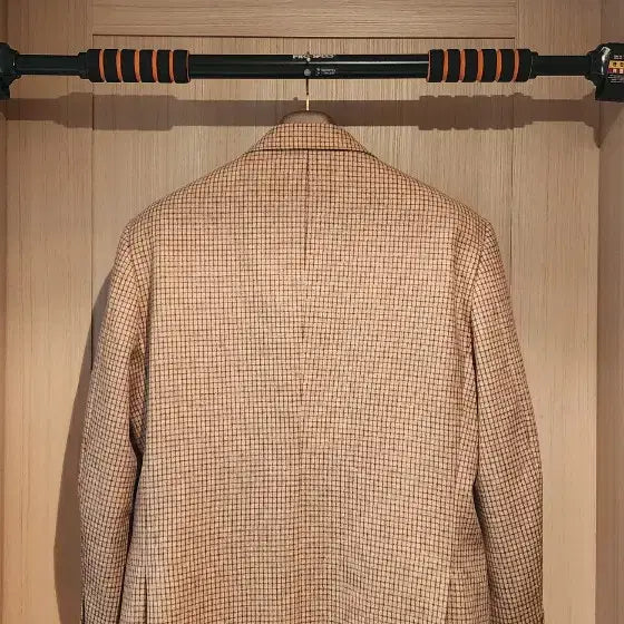 [BUNJANG] Beige Check Wool Jacket L / 베이지 체크 모직 자켓 L