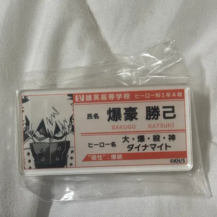 [BUNJANG] My Hero Academia Bakugo Name Tag Badge / 나히아 히로아카 바쿠고 명찰뱃지