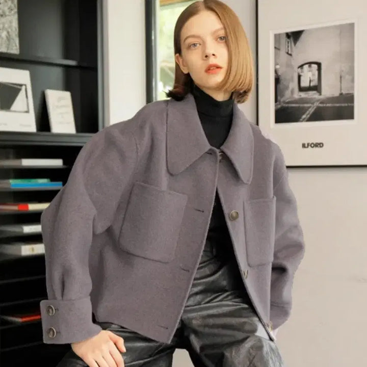 [BUNJANG] ON&ON Handmade Blouson Wool Jacket / 온앤온(ON&ON) 핸드메이드 블루종 울자켓 프리사이즈