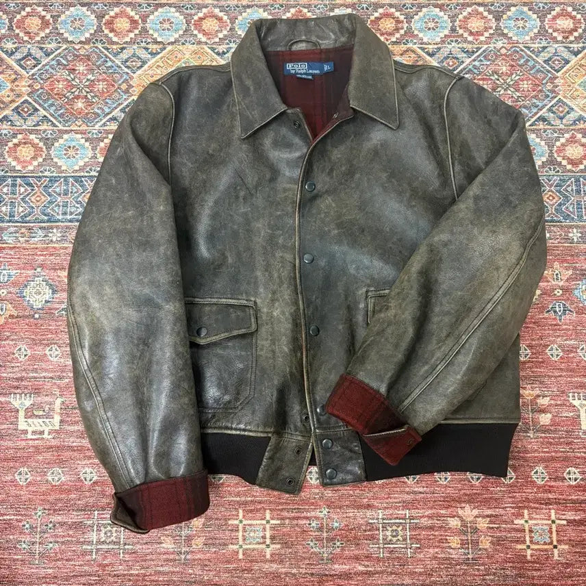 [BUNJANG] RRL A-2 Leather Jacket (Size L) / 폴로 rrl a-2 레더자켓 L사이즈