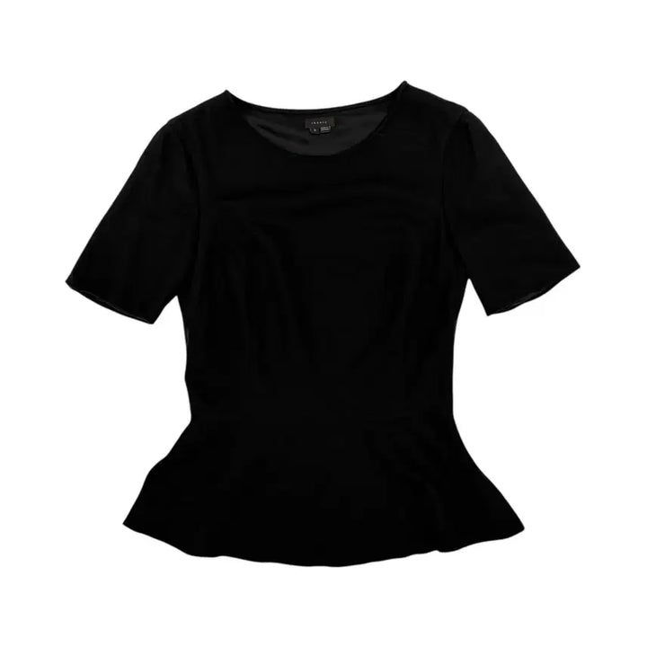 [BUNJANG] Theory Black Peplum Blouse / Theory 띠어리 블랙 반팔 페플럼 블라우스