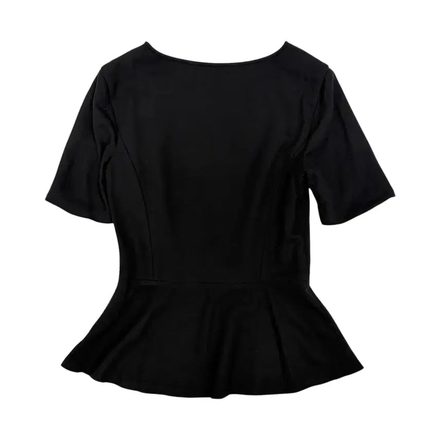 [BUNJANG] Theory Black Peplum Blouse / Theory 띠어리 블랙 반팔 페플럼 블라우스
