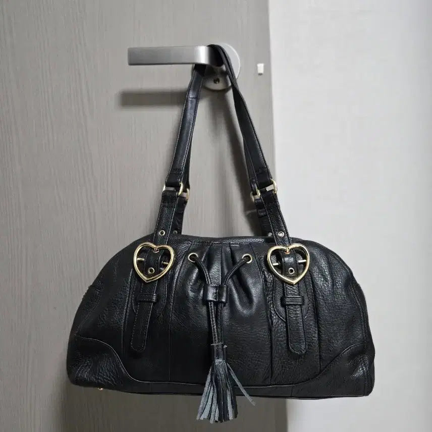 [BUNJANG] Zino Ferario Black Leather Shoulder Bag / 지노 페라리오.   블랙.가죽 숄더백