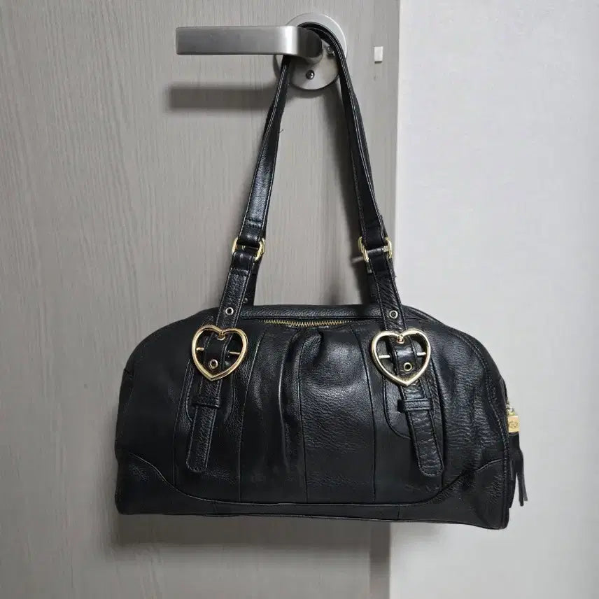 [BUNJANG] Zino Ferario Black Leather Shoulder Bag / 지노 페라리오.   블랙.가죽 숄더백