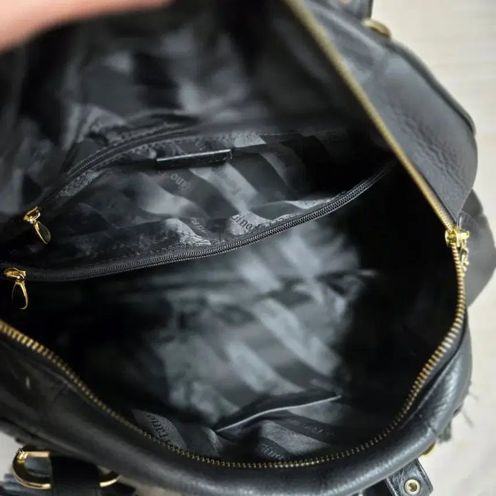 [BUNJANG] Zino Ferario Black Leather Shoulder Bag / 지노 페라리오.   블랙.가죽 숄더백