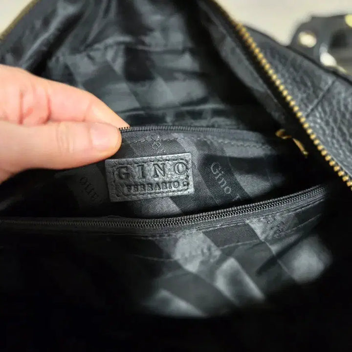 [BUNJANG] Zino Ferario Black Leather Shoulder Bag / 지노 페라리오.   블랙.가죽 숄더백