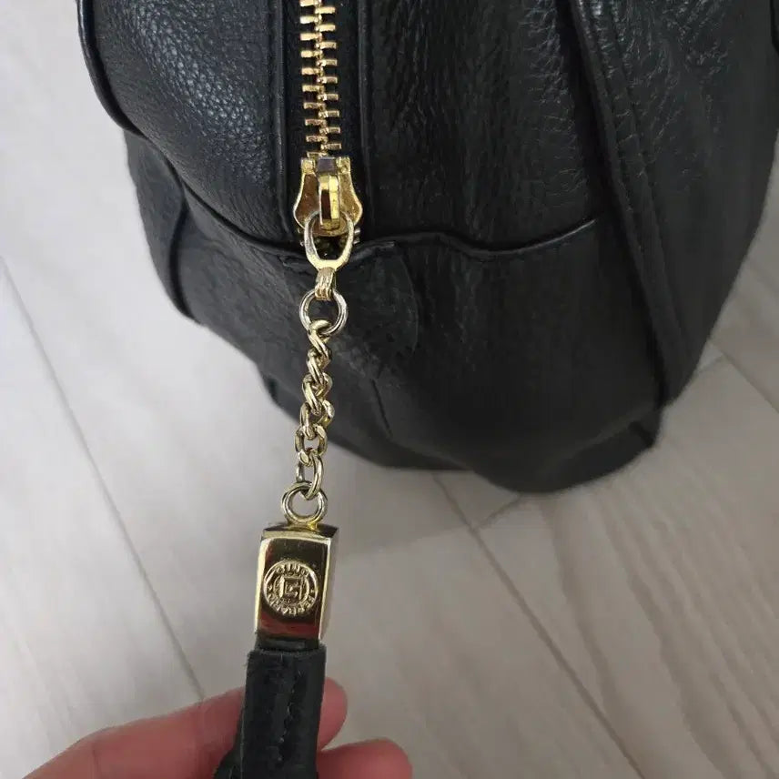 [BUNJANG] Zino Ferario Black Leather Shoulder Bag / 지노 페라리오.   블랙.가죽 숄더백