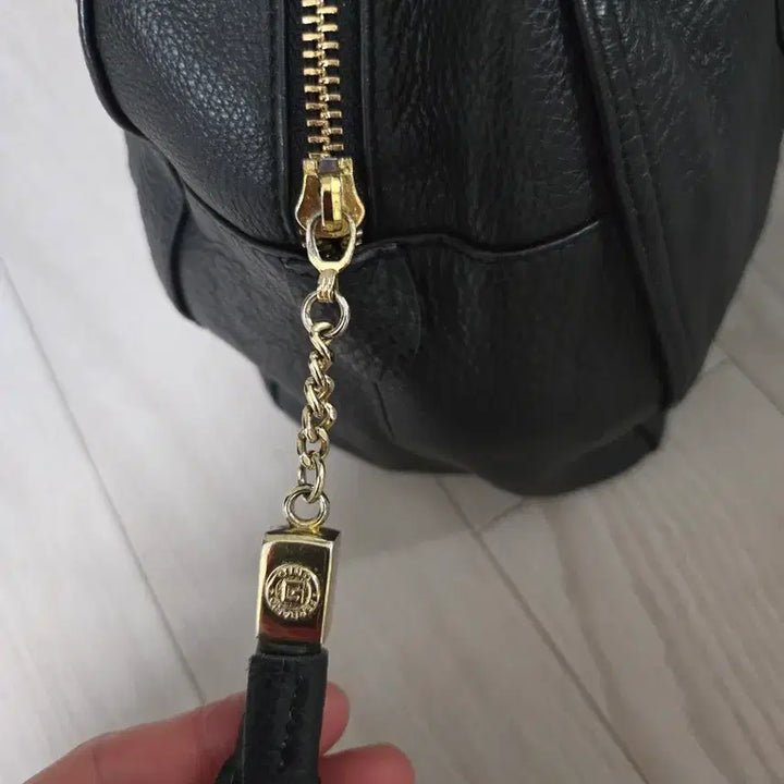 [BUNJANG] Zino Ferario Black Leather Shoulder Bag / 지노 페라리오.   블랙.가죽 숄더백