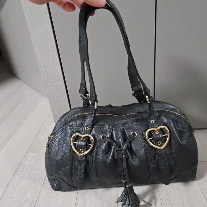 [BUNJANG] Zino Ferario Black Leather Shoulder Bag / 지노 페라리오.   블랙.가죽 숄더백