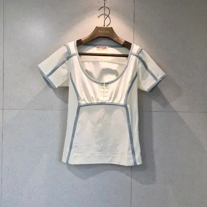 [BUNJANG] Prada Women's White T-Shirt / PRADA 프라다 정품 여성 화이트 반팔 티셔츠