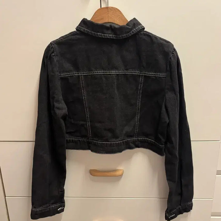 [BUNJANG] Black Crop Denim Jacket / 블랙 크롭 데님 청자켓