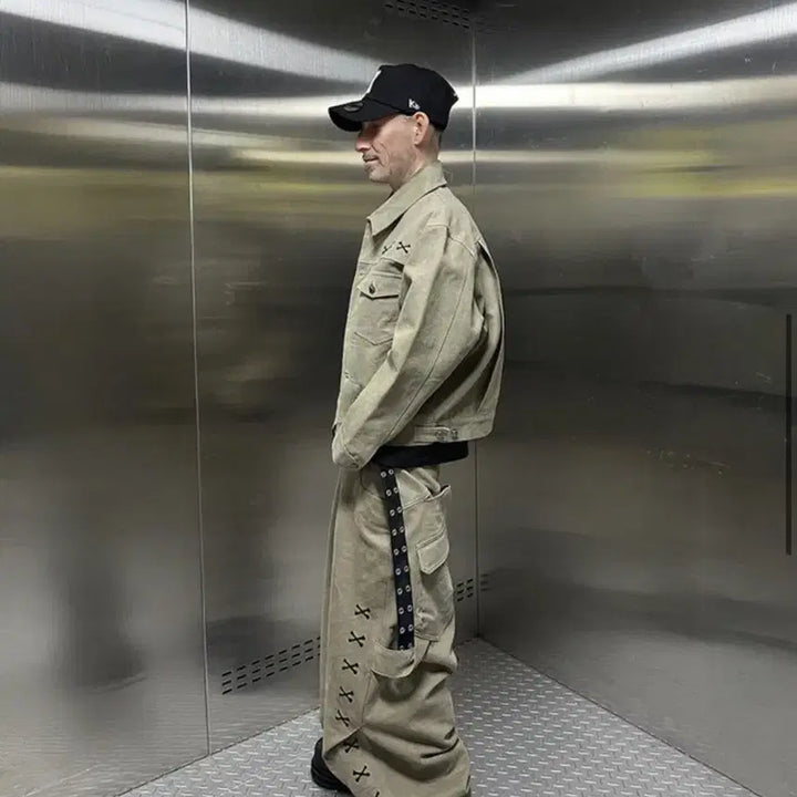 [BUNJANG] Kami Aoiro 247 Work Pants Olive / 카미엔 아오이로 247 워크 팬츠 올리브