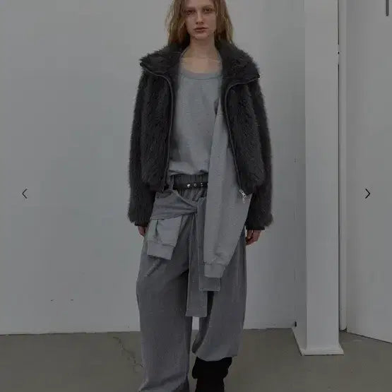 [BUNJANG] LCDC Gray Faux Fur Jacket / Lcdc 퍼 자켓 그레이