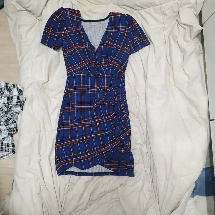 [BUNJANG] Checkered Mini Dress Party Dress / 체크무늬  미니원피스 파티복 섹시원피스