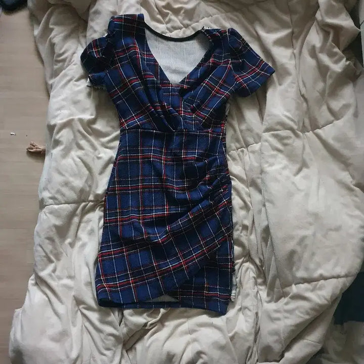 [BUNJANG] Checkered Mini Dress Party Dress / 체크무늬  미니원피스 파티복 섹시원피스