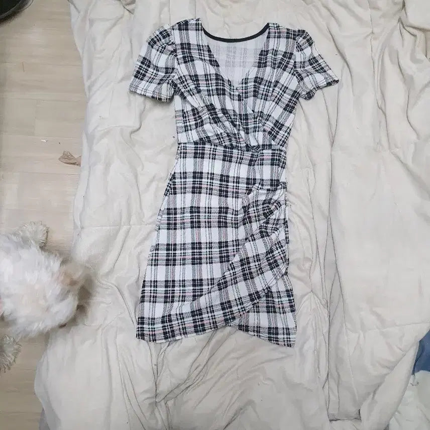 [BUNJANG] Checkered Mini Dress Party Dress / 체크무늬  미니원피스 파티복 섹시원피스