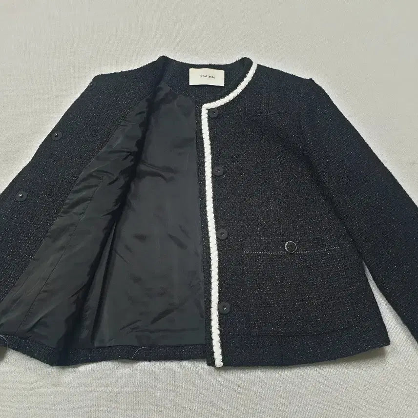 [BUNJANG] Izzatbaba Black Tweed Jacket (Women's 90) / 아이잗바바 블랙 트위드 자켓 여성90