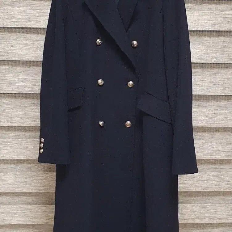 [BUNJANG] Maria Kurki Black Double Long Coat / 마리아 꾸르끼 블랙 더블 롱코트 77