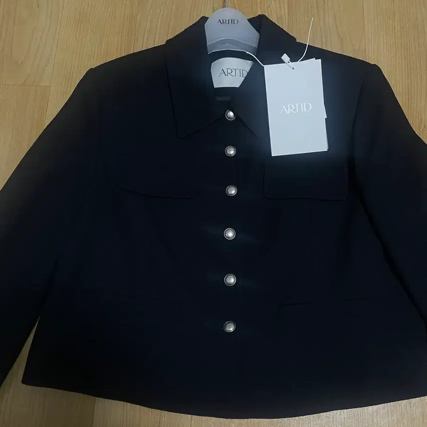 [BUNJANG] Atteed Button Point Tweed Collar Jacket Dark Navy / 아티드 버튼 포인트 트위드 카라 자켓 다크네이비 새상품