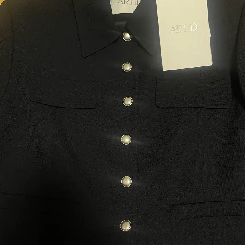 [BUNJANG] Atteed Button Point Tweed Collar Jacket Dark Navy / 아티드 버튼 포인트 트위드 카라 자켓 다크네이비 새상품