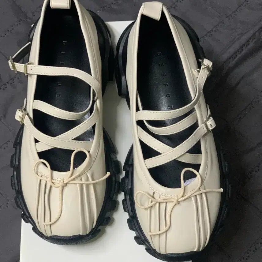 [BUNJANG] Mary Jane Sneakers - Gray/Ivory - 235 / 메리제인 스니커즈 235