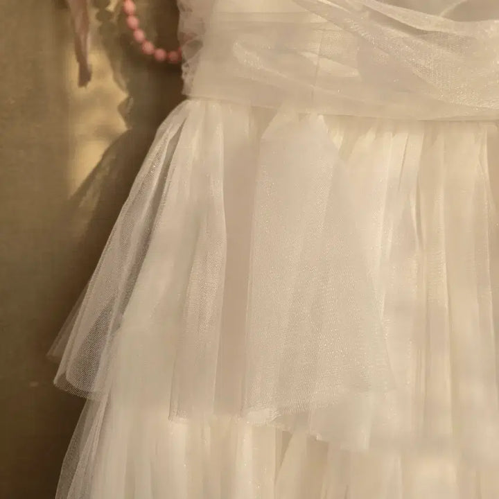 [BUNJANG] Thetis White Ruffle Dress / 더티스 화이트 샤 캉캉 드레스