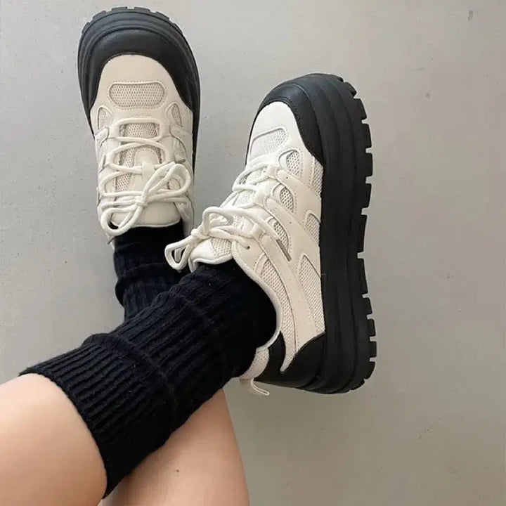 [BUNJANG] Shoes / 배색 통굽 운동화