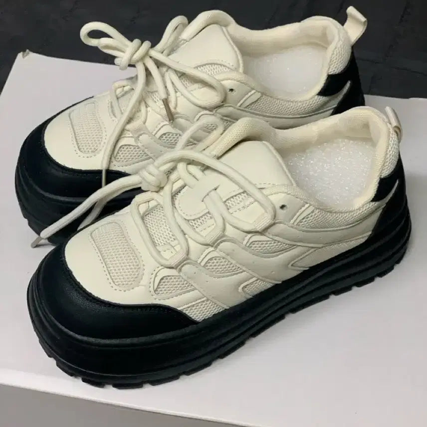 [BUNJANG] Shoes / 배색 통굽 운동화