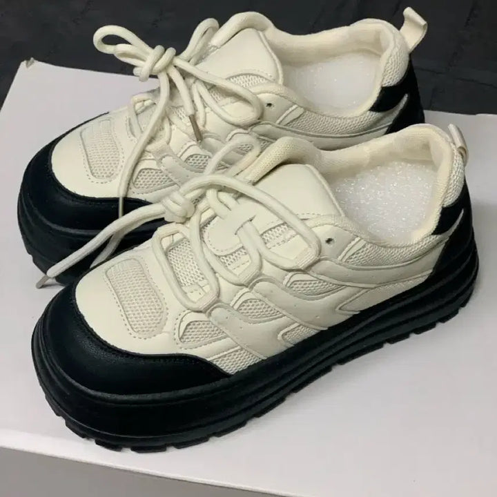 [BUNJANG] Shoes / 배색 통굽 운동화