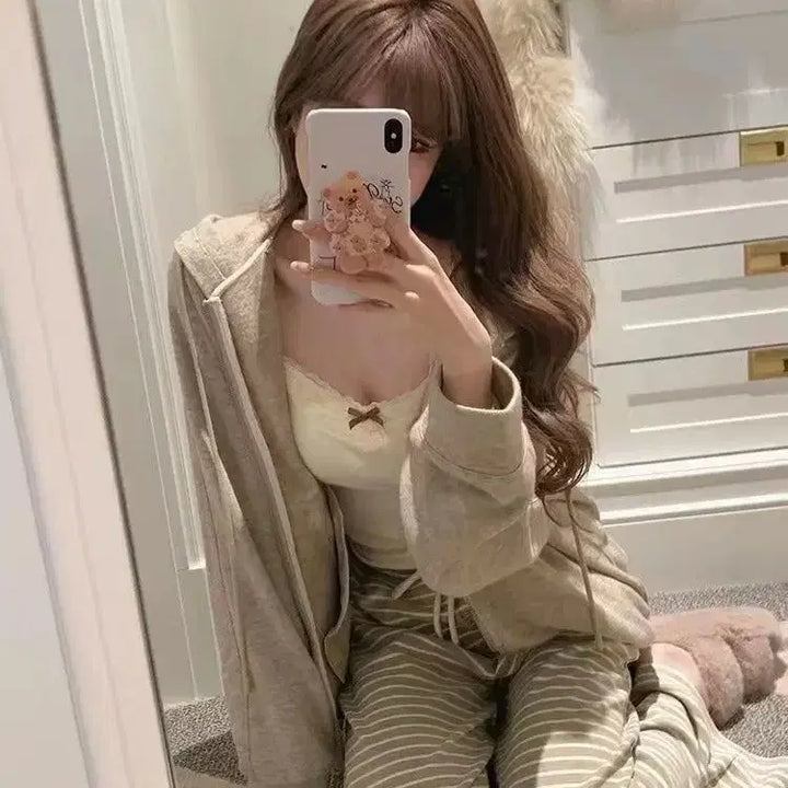 [BUNJANG] 4-Color Built-in Bra Ribbon Cami Top / [새상품/*빠른발송*] 4컬러 캡내장 리본 끈나시 민소매 나시 뷔스티에