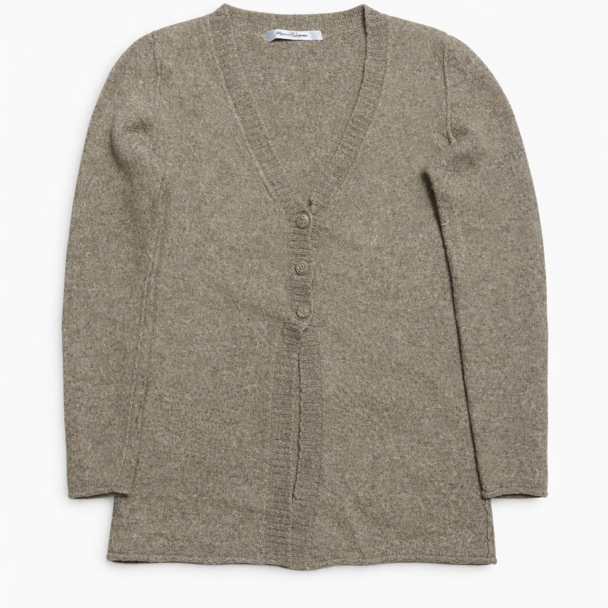 [BUNJANG] Vintage Baby Alpaca Cardigan / 페루 00s 빈티지 모리걸 그레이 헤더드 멜란지 베이비 알파카 가디건