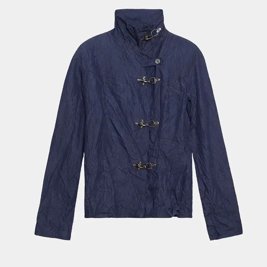 [BUNJANG] Ate O'Some Crinkle Texture Hook Jacket Navy Size 1 / 에트오소메 크링클 텍스처 훅 자켓 네이비 1사이즈