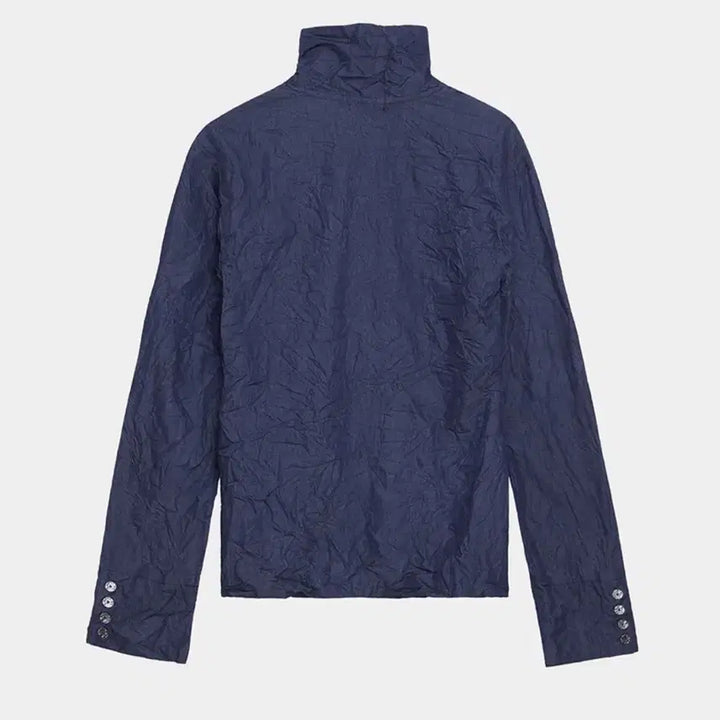 [BUNJANG] Ate O'Some Crinkle Texture Hook Jacket Navy Size 1 / 에트오소메 크링클 텍스처 훅 자켓 네이비 1사이즈