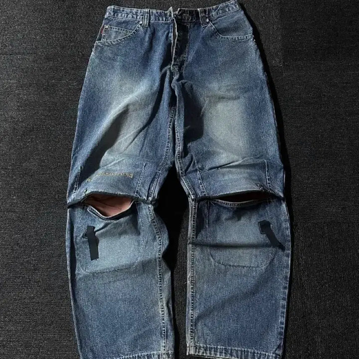 [BUNJANG] Pelle Pelle Vintage Denim Cargo Pants / 펠레펠레 데님팬츠