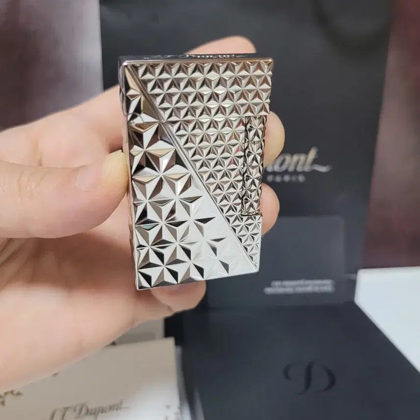 [BUNJANG] Dupont Lighter Line 2 CA16253 Palladium Platinum / [새상품급] 듀퐁라이터 라인2 신형 ca16253 팔라듐 백금 쌍불 듀퐁