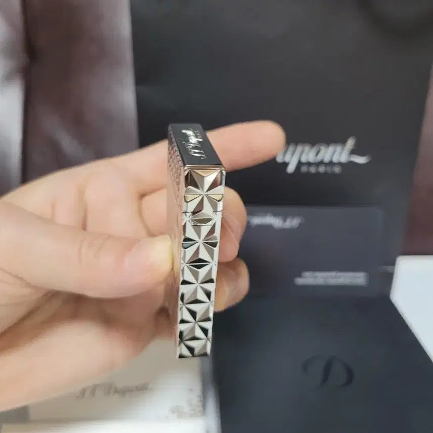 [BUNJANG] Dupont Lighter Line 2 CA16253 Palladium Platinum / [새상품급] 듀퐁라이터 라인2 신형 ca16253 팔라듐 백금 쌍불 듀퐁